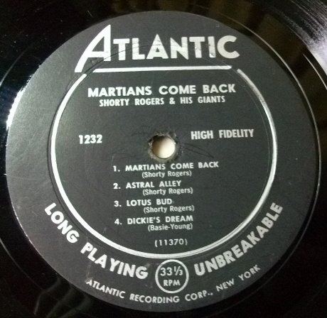 Shorty Rogers / Martians Come Back / Atlantic 1232 - Kind Record