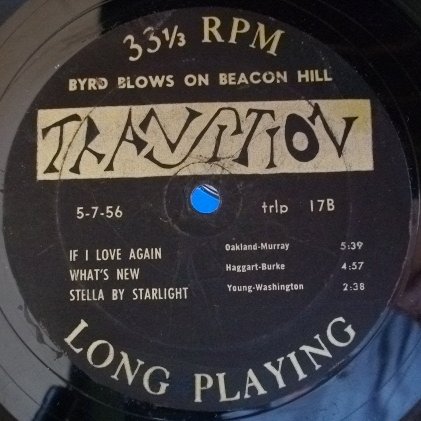 Donald Byrd/Byrd Blows On Beacon Hill/Transition ‎TRLP 17 - Kind