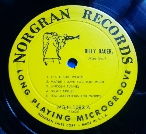 Billy Bauer/Plectrist/Norgran MGN-1082 MONO - Kind Record