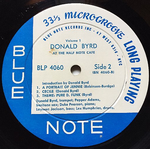 Donald Byrd/At The Half Note Cafe (Volume 1)/Blue Note BLP 4060