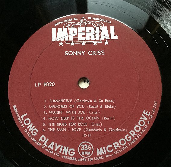 Sonny Criss ‎– Go Man/Imperial LP 9020 - Kind Record